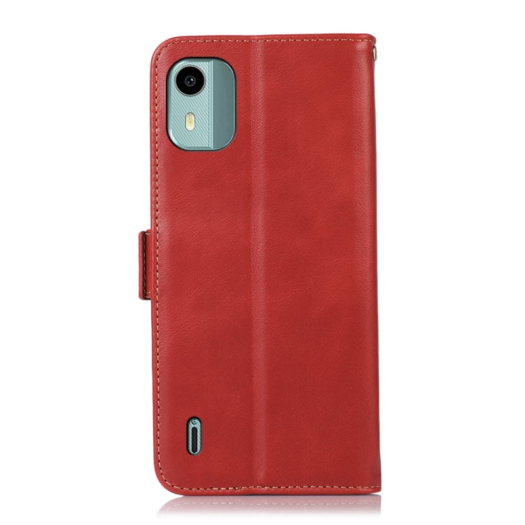 For Nokia C12 4G Crazy Horse Top Layer Cowhide Leather Phone Case(Red) - Nokia Cases by buy2fix | Online Shopping UK | buy2fix