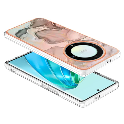 For Honor X9a / Magic5 Lite Electroplating Marble Dual-side IMD Phone Case(Rose Gold 015) - Honor Cases by buy2fix | Online Shopping UK | buy2fix