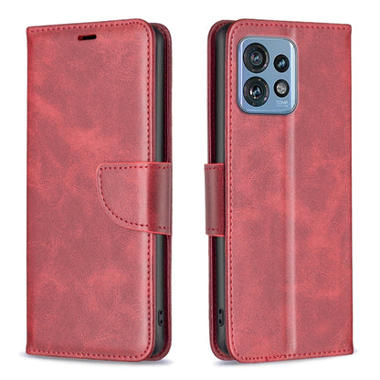 For Motorola Edge 40 Pro 5G / Moto X40 / X40 Pro Lambskin Texture Pure Color Flip Leather Phone Case(Red) - Motorola Cases by buy2fix | Online Shopping UK | buy2fix