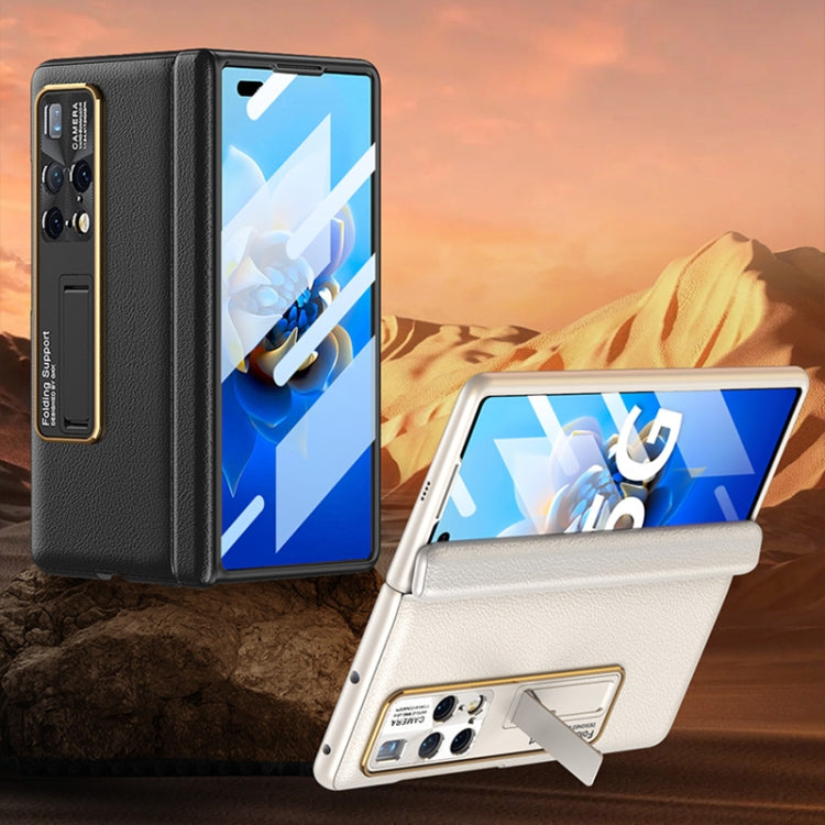 For Huawei Mate X2 GKK Integrated Magnetic Plain Leather Hinge Folding Phone Case(Black) - Huawei Cases by GKK | Online Shopping UK | buy2fix