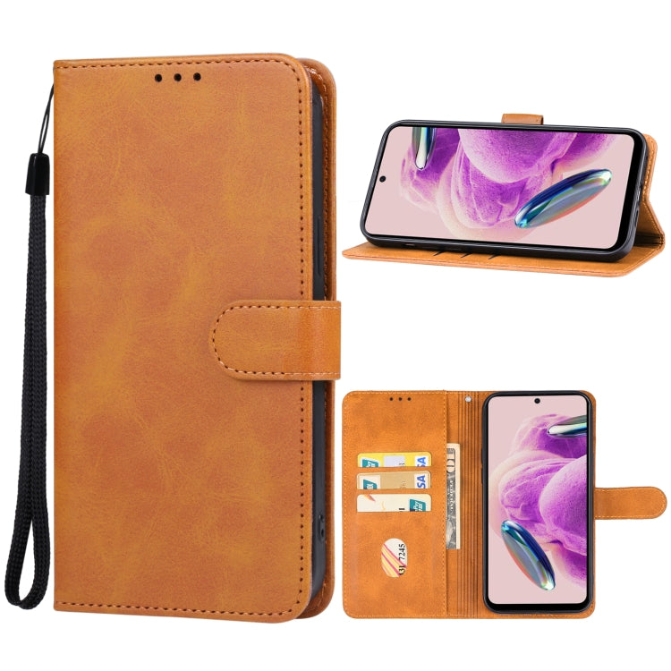 For Xiaomi Redmi Note 12S Leather Phone Case(Brown) - Xiaomi Cases by buy2fix | Online Shopping UK | buy2fix