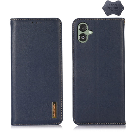 For Samsung Galaxy F14 5G KHAZNEH Nappa Top Layer Cowhide Leather Phone Case(Blue) - Galaxy Phone Cases by buy2fix | Online Shopping UK | buy2fix