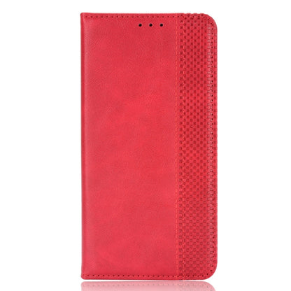 For OnePlus Nord CE 3 Lite Magnetic Buckle Retro Texture Leather Phone Case(Red) - OnePlus Cases by buy2fix | Online Shopping UK | buy2fix