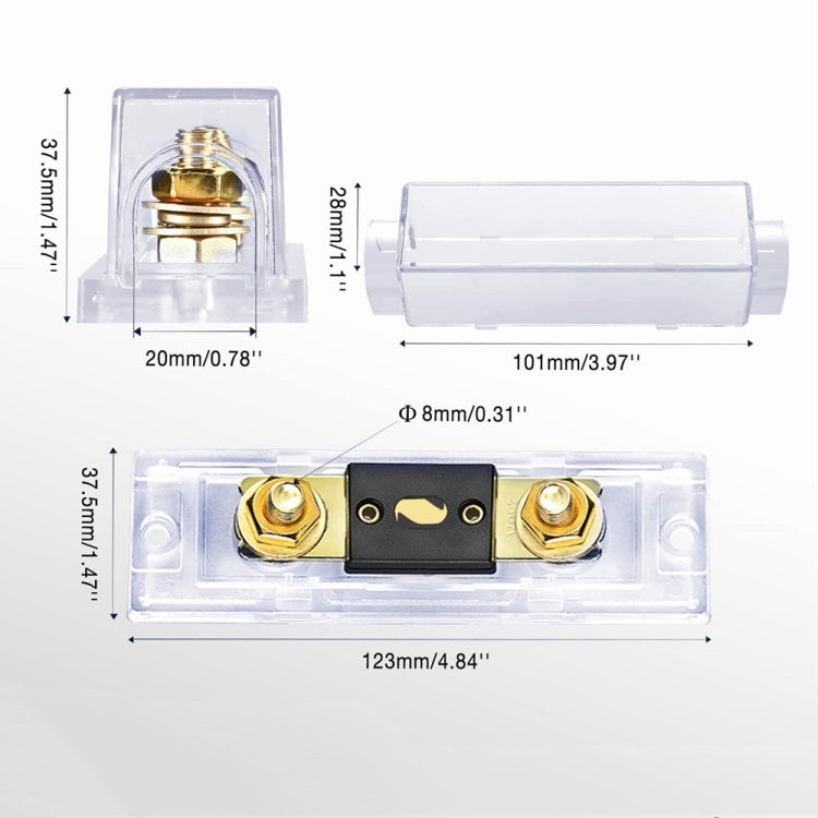 2 in 1 ANL Car Fuse Holder Electrical Protection Insulating Cover, Current:50A -  by buy2fix | Online Shopping UK | buy2fix