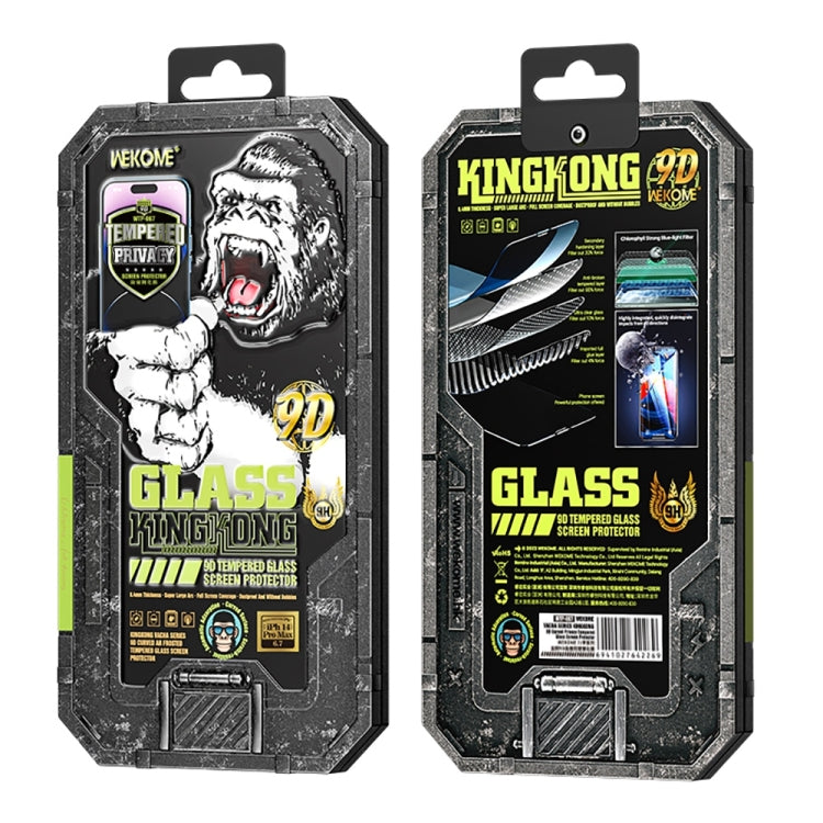 For iPhone 14 Plus WK WTP-067 King Kong Vacha 9D Curved Privacy Tempered Glass Film(Black) - iPhone 14 Plus Tempered Glass by WK | Online Shopping UK | buy2fix