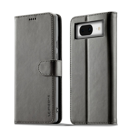 For Google Pixel 7a LC.IMEEKE Calf Texture Horizontal Flip Leather Phone Case(Grey) - Google Cases by LC.IMEEKE | Online Shopping UK | buy2fix