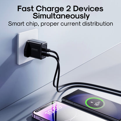 JOYROOM JR-TCN01 2.4A Dual Ports USB Charger, Plug:UK Plug(Black) - USB Charger by JOYROOM | Online Shopping UK | buy2fix