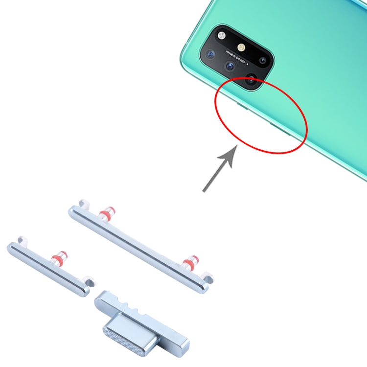 For OnePlus 8T Power Button + Volume Control Button(Silver) - Home key & Side Key by buy2fix | Online Shopping UK | buy2fix