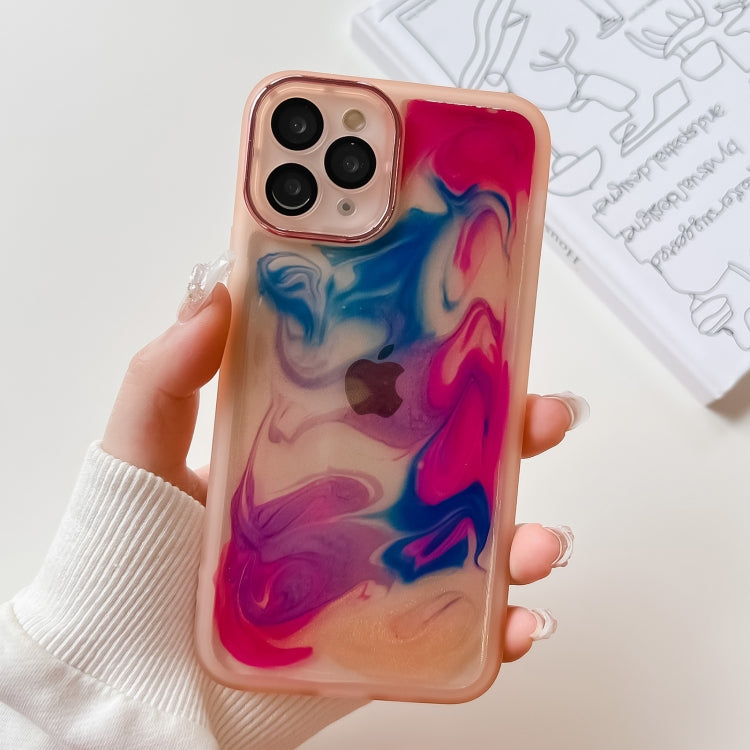 For iPhone 11 Pro Oil Painting Electroplating TPU Phone Case(Pink) - iPhone 11 Pro Cases by buy2fix | Online Shopping UK | buy2fix