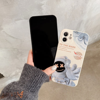 For iPhone X Martian Astronaut Pattern Shockproof Phone Case(White) - More iPhone Cases by buy2fix | Online Shopping UK | buy2fix