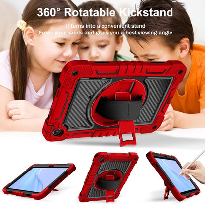 For Huawei MatePad SE 10.4 360 Degree Rotation PC Contrast Silicone Tablet Case(Red + Black) - For Huawei by buy2fix | Online Shopping UK | buy2fix