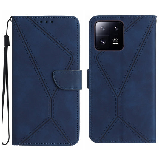 For Xiaomi 13 Pro Stitching Embossed Leather Phone Case(Blue) - 13 Pro Cases by buy2fix | Online Shopping UK | buy2fix