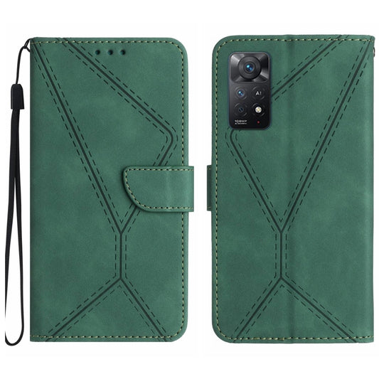 For Redmi Note 12 Pro 4G/5G Stitching Embossed Leather Phone Case(Green) - Note 12 Pro Cases by buy2fix | Online Shopping UK | buy2fix