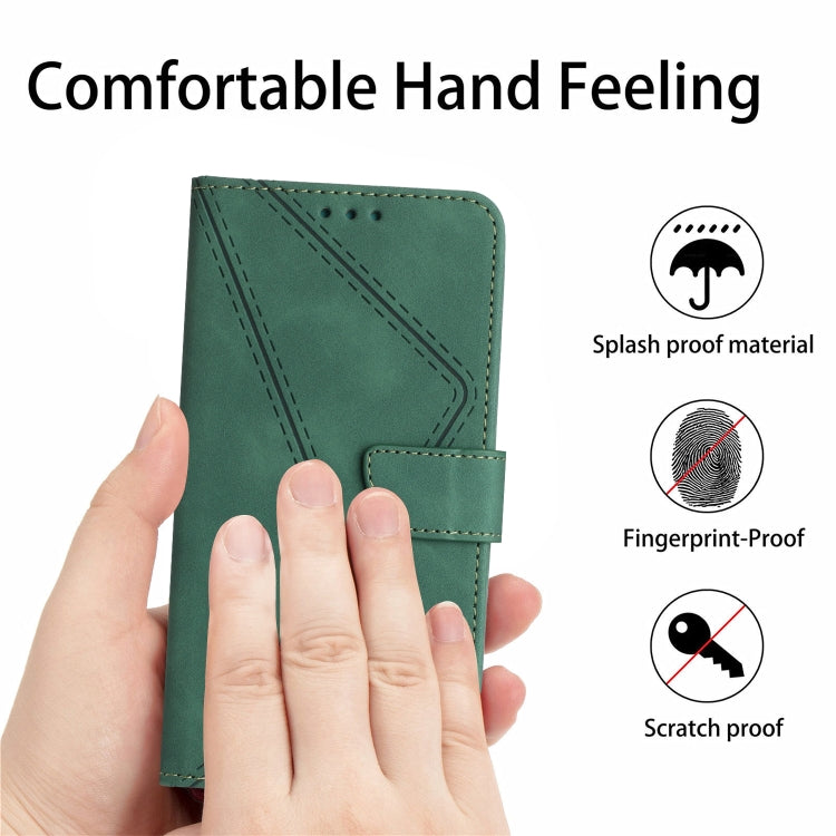 For Xiaomi POCO F5 Pro 5G Stitching Embossed Leather Phone Case(Green) - Xiaomi Cases by buy2fix | Online Shopping UK | buy2fix