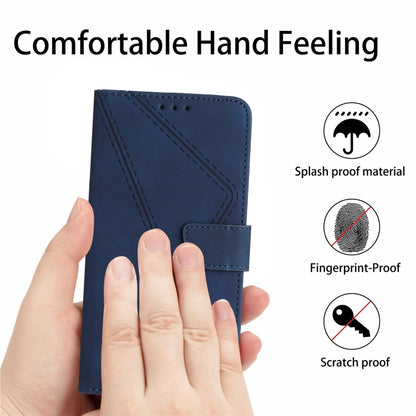 For Xiaomi Redmi 10C Stitching Embossed Leather Phone Case(Blue) - Xiaomi Cases by buy2fix | Online Shopping UK | buy2fix