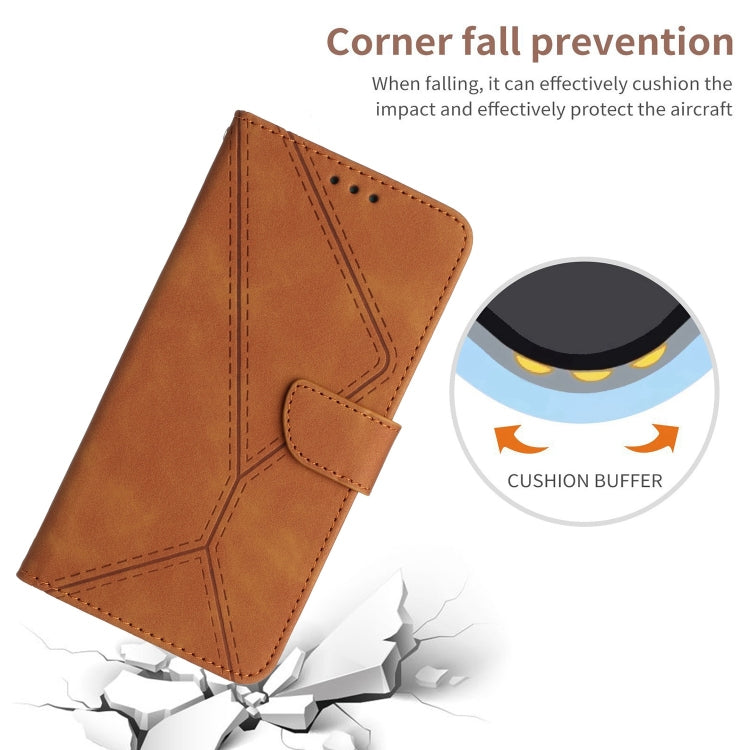 For iPhone 11 Stitching Embossed Leather Phone Case(Brown) - iPhone 11 Cases by buy2fix | Online Shopping UK | buy2fix