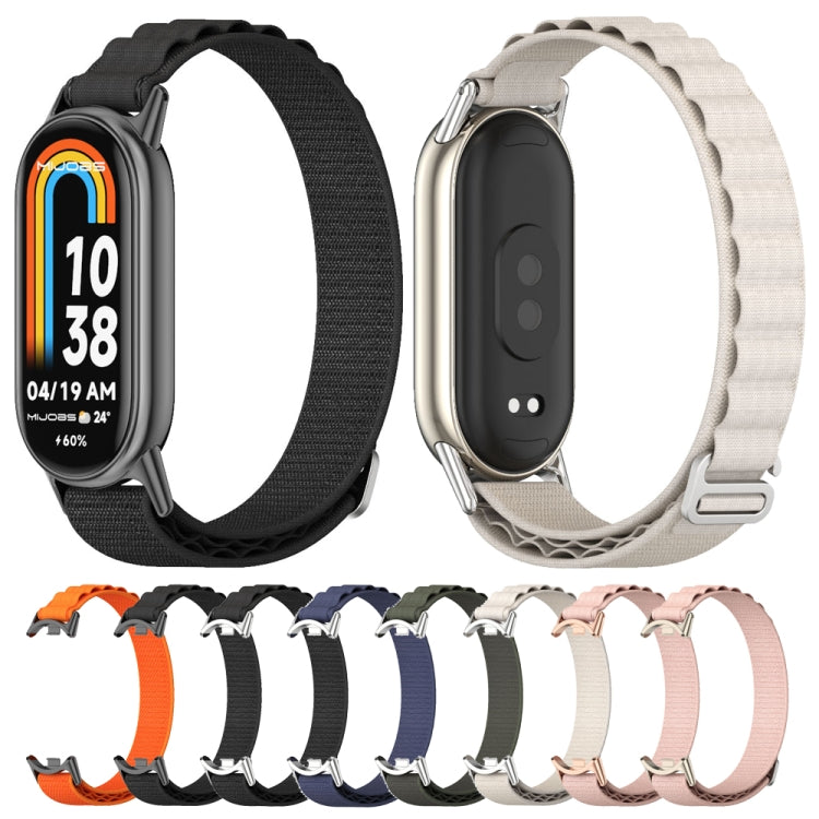 For Xiaomi Mi Band 8 / 9 / 9 NFC Mijobs Nylon Breathable Watch Band(Orange Black) - Watch Bands by MIJOBS | Online Shopping UK | buy2fix