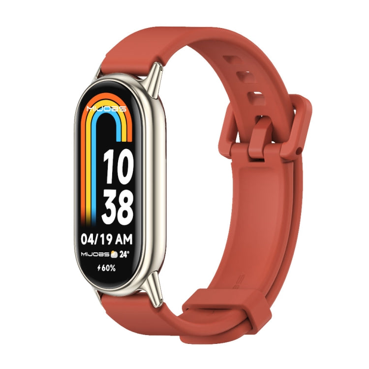 For Xiaomi Mi Band 8 / 9 / 9 NFC Mijobs Silicone Breathable Watch Band(Orange+Light Gold) - Watch Bands by MIJOBS | Online Shopping UK | buy2fix