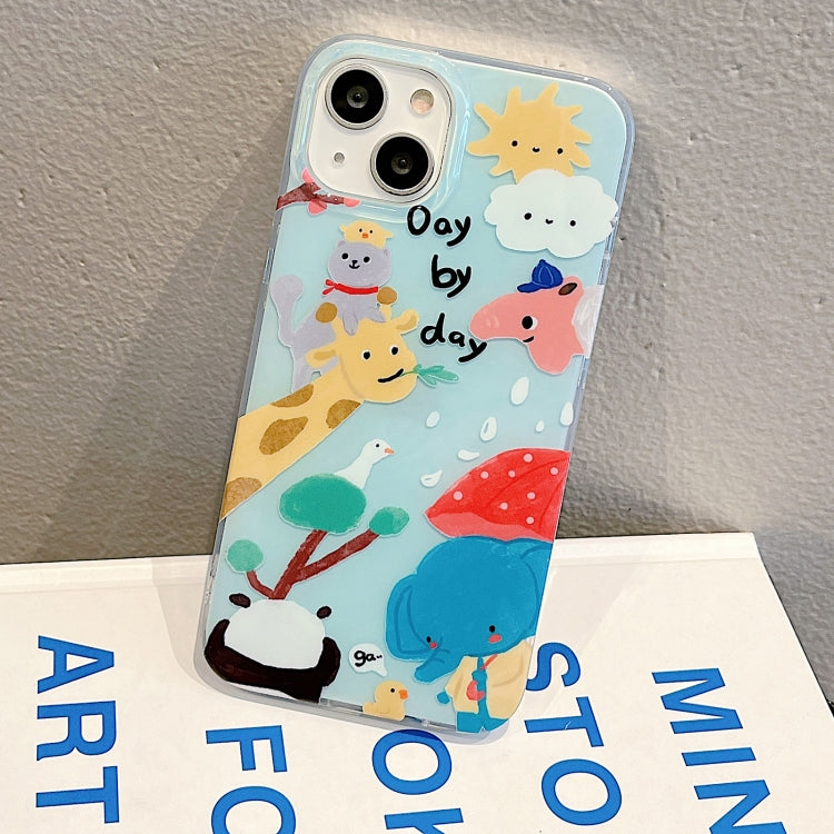 For iPhone 12 Pro IMD Cute Animal Pattern Phone Case(Giraffe) - iPhone 12 / 12 Pro Cases by buy2fix | Online Shopping UK | buy2fix