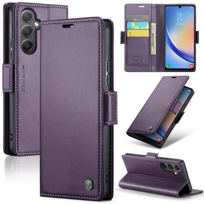 For Samsung Galaxy A34 5G CaseMe 023 Butterfly Buckle Litchi Texture RFID Anti-theft Leather Phone Case(Pearly Purple) - Galaxy Phone Cases by CaseMe | Online Shopping UK | buy2fix