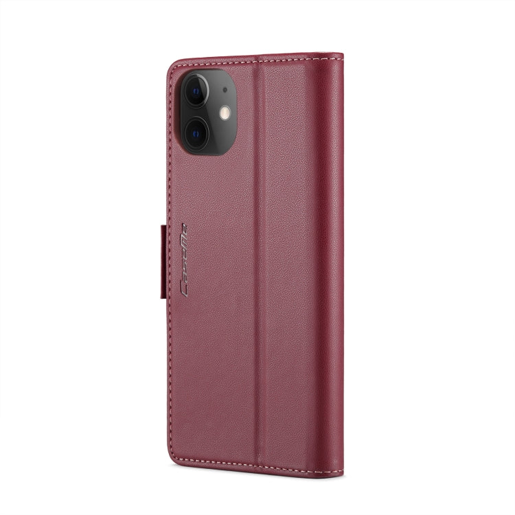 For iPhone 12 / 12 Pro CaseMe 023 Butterfly Buckle Litchi Texture RFID Anti-theft Leather Phone Case(Wine Red) - iPhone 12 / 12 Pro Cases by CaseMe | Online Shopping UK | buy2fix