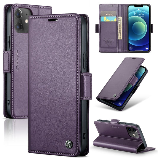For iPhone 12 mini CaseMe 023 Butterfly Buckle Litchi Texture RFID Anti-theft Leather Phone Case(Pearly Purple) - iPhone 12 mini Cases by CaseMe | Online Shopping UK | buy2fix