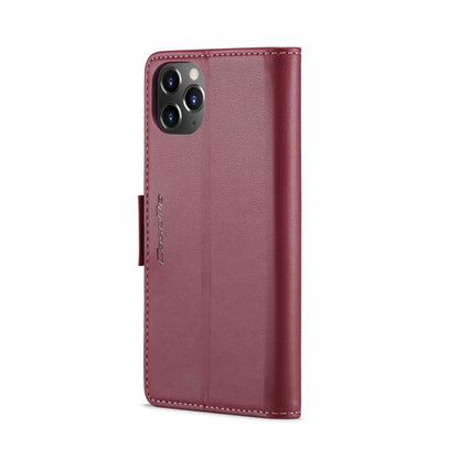 For iPhone 11 Pro CaseMe 023 Butterfly Buckle Litchi Texture RFID Anti-theft Leather Phone Case(Wine Red) - iPhone 11 Pro Cases by CaseMe | Online Shopping UK | buy2fix