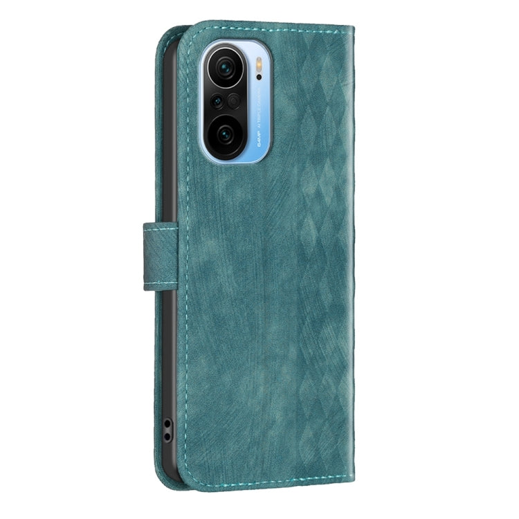 For Xiaomi 11i / Redmi K40 Plaid Embossed Leather Phone Case(Green) - Xiaomi Cases by buy2fix | Online Shopping UK | buy2fix