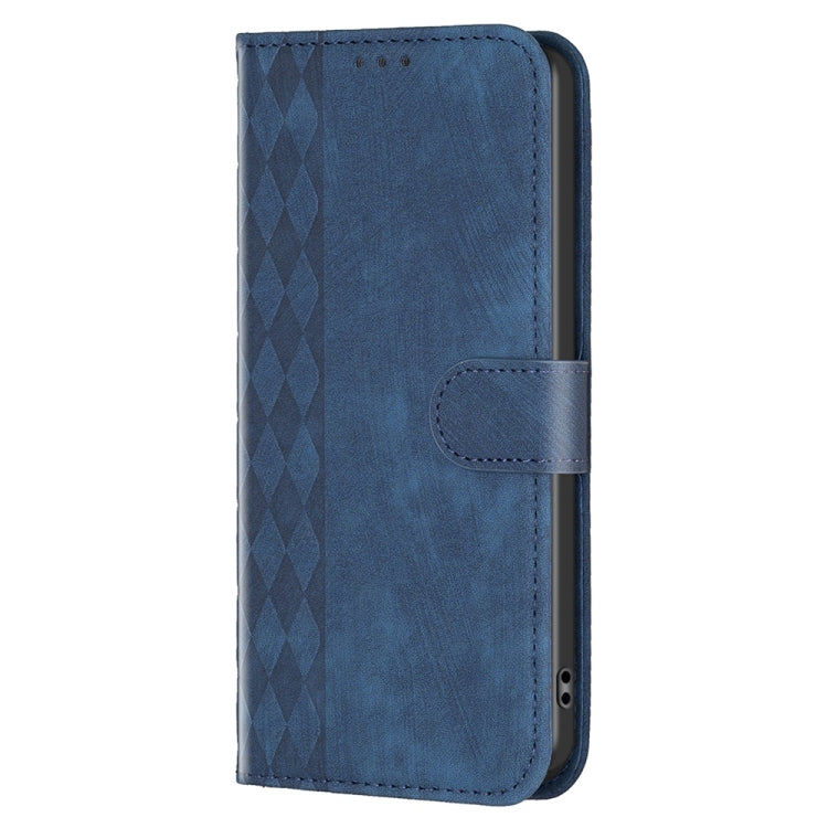 For Xiaomi 11T / 11T Pro Plaid Embossed Leather Phone Case(Blue) - Xiaomi Cases by buy2fix | Online Shopping UK | buy2fix