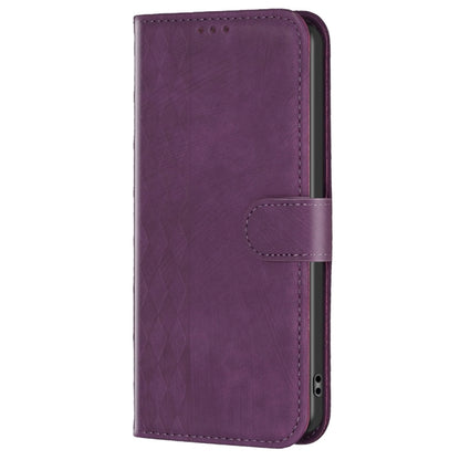 For Xiaomi Redmi A1 / A1+ Plaid Embossed Leather Phone Case(Purple) - Xiaomi Cases by buy2fix | Online Shopping UK | buy2fix