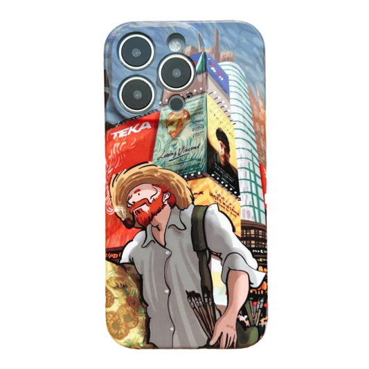 For iPhone 14 Precise Hole Oil Painting Pattern PC Phone Case(Edifice) - iPhone 14 Cases by buy2fix | Online Shopping UK | buy2fix