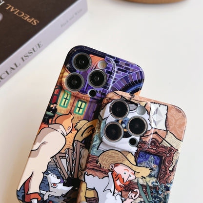 For iPhone 13 Pro Precise Hole Oil Painting Pattern PC Phone Case(Tobacco Pipe) - iPhone 13 Pro Cases by buy2fix | Online Shopping UK | buy2fix