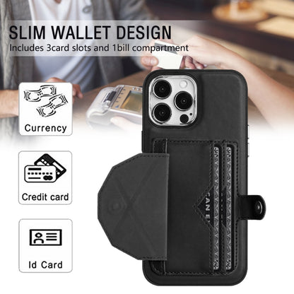 For iPhone 15 Pro Max Shockproof Leather Phone Case with Card Holder(Black) - iPhone 15 Pro Max Cases by buy2fix | Online Shopping UK | buy2fix