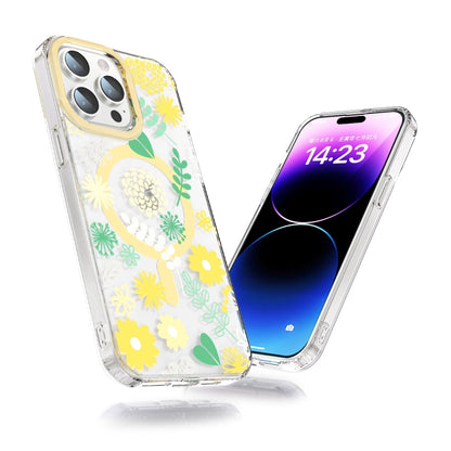 For iPhone 15 Pro Max MagSafe Magnetic TPU Phone Case(Yellow Chrysanthemum) - iPhone 15 Pro Max Cases by buy2fix | Online Shopping UK | buy2fix