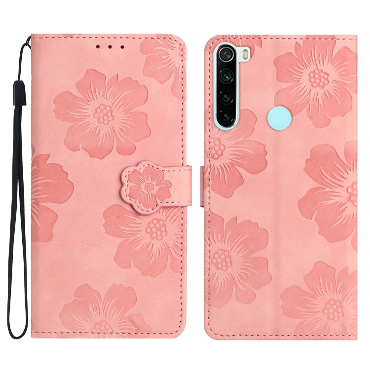 For Xiaomi Redmi Note 8T Flower Embossing Pattern Leather Phone Case(Pink) - Xiaomi Cases by buy2fix | Online Shopping UK | buy2fix