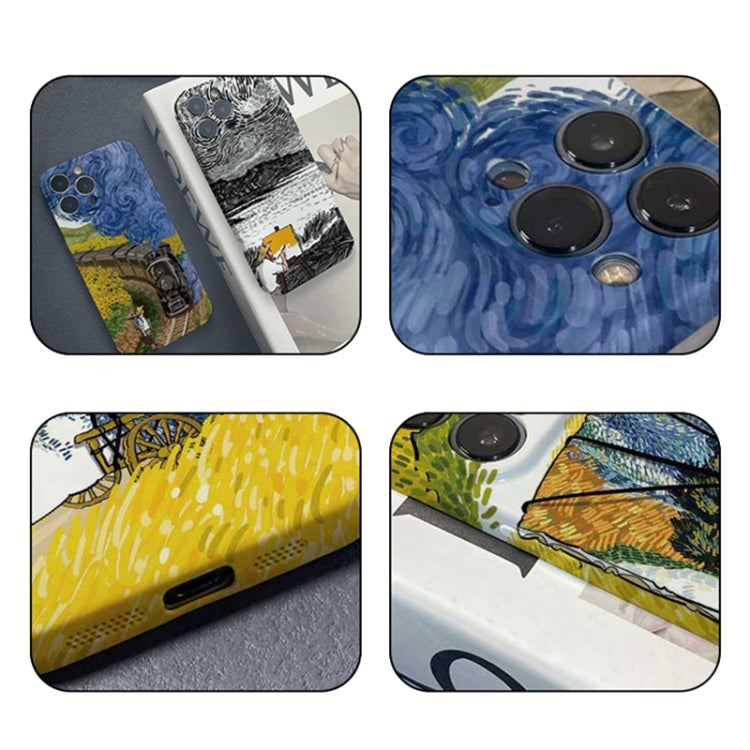 For iPhone 14 Precise Hole Oil Painting Pattern PC Phone Case(Evening Breeze) - iPhone 14 Cases by buy2fix | Online Shopping UK | buy2fix