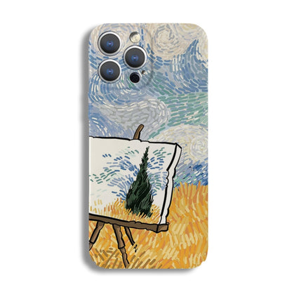 For iPhone 14 Pro Max Precise Hole Oil Painting Pattern PC Phone Case(Landscape Painting) - iPhone 14 Pro Max Cases by buy2fix | Online Shopping UK | buy2fix