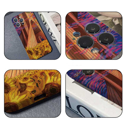 For iPhone X / XS Precise Hole Oil Painting Pattern PC Phone Case(Architectural Painting) - More iPhone Cases by buy2fix | Online Shopping UK | buy2fix