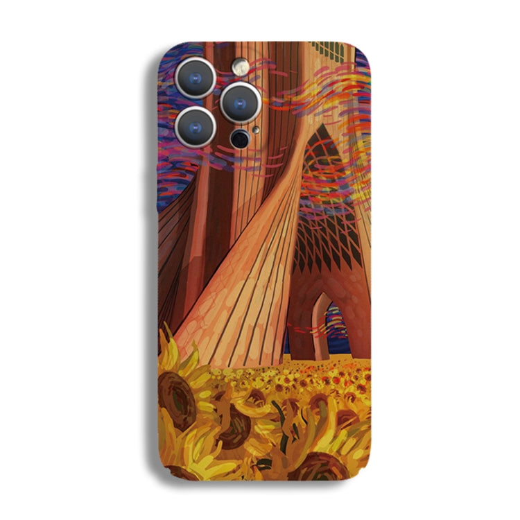 For iPhone XR Precise Hole Oil Painting Pattern PC Phone Case(Architectural Painting) - More iPhone Cases by buy2fix | Online Shopping UK | buy2fix