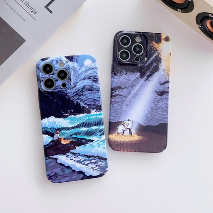 For iPhone 13 Precise Hole Oil Painting Pattern PC Phone Case(Shine) - iPhone 13 Cases by buy2fix | Online Shopping UK | buy2fix