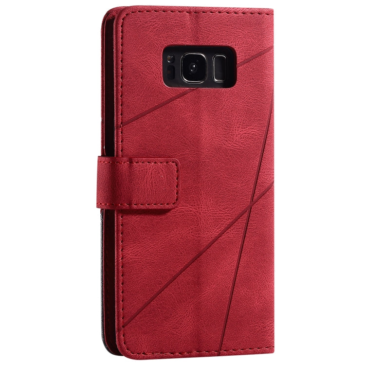 For Samsung Galaxy S8 Skin Feel Splicing Horizontal Flip Leather Case with Holder & Card Slots & Wallet & Photo Frame(Red) - Samsung Accessories by buy2fix | Online Shopping UK | buy2fix