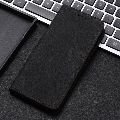 For Samsung Galaxy S21 5G Ethnic Embossed Adsorption Leather Phone Case(Black) - Galaxy S21 5G Cases by buy2fix | Online Shopping UK | buy2fix