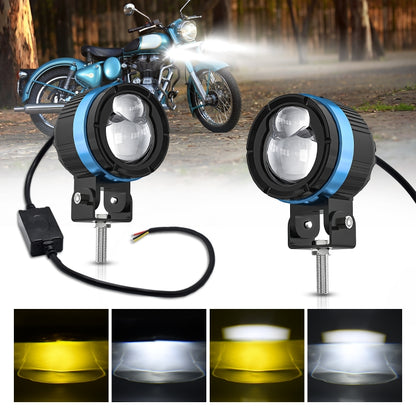 M8 1 Pair Motorcycle Two-color Spotlight(Black) - Headlights by buy2fix | Online Shopping UK | buy2fix