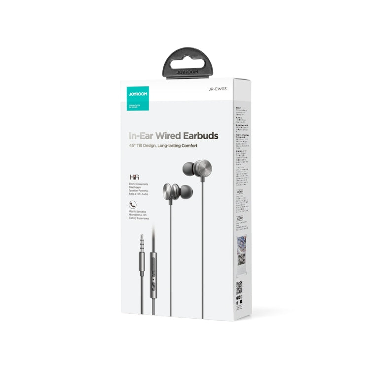 JOYROOM JR-EW03 3.5mm In-Ear Metal Wired Earphone, Length: 1.2m(Black) - In Ear Wired Earphone by JOYROOM | Online Shopping UK | buy2fix