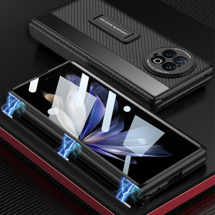 For vivo X Fold2 GKK Integrated Fold Hinge Leather Phone Case with Holder(Blue) - vivo Cases by GKK | Online Shopping UK | buy2fix