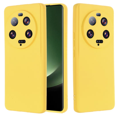 For Xiaomi 13 Ultra 5G Pure Color Liquid Silicone Shockproof Phone Case(Yellow) - 13 Ultra Cases by buy2fix | Online Shopping UK | buy2fix