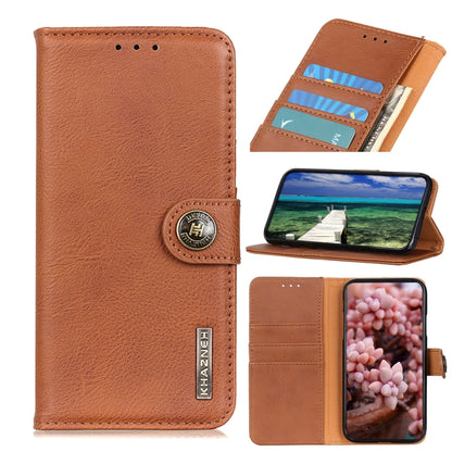 For Xiaomi Redmi Note 12S 4G KHAZNEH Cowhide Texture Flip Leather Phone Case(Brown) - Xiaomi Cases by buy2fix | Online Shopping UK | buy2fix