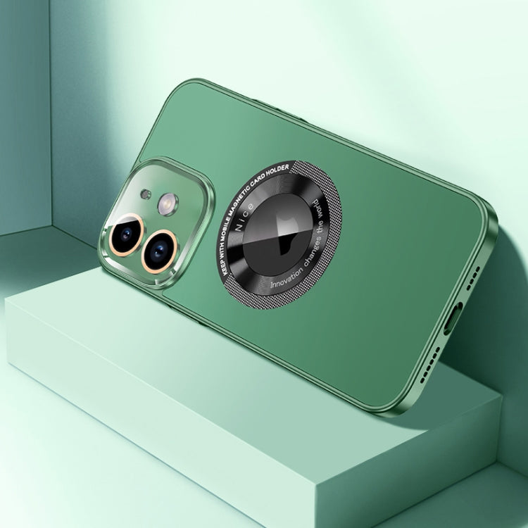 For iPhone 12 CD Texture MagSafe Magnetic Phone Case(Dark Green) - iPhone 12 / 12 Pro Cases by buy2fix | Online Shopping UK | buy2fix