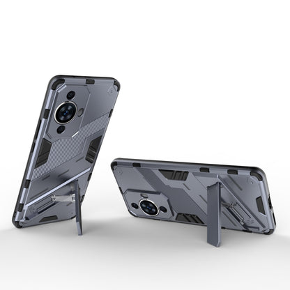 For Huawei nova 11 Pro 4G Punk Armor 2 in 1 PC + TPU Phone Case with Holder(Grey) - Huawei Cases by buy2fix | Online Shopping UK | buy2fix