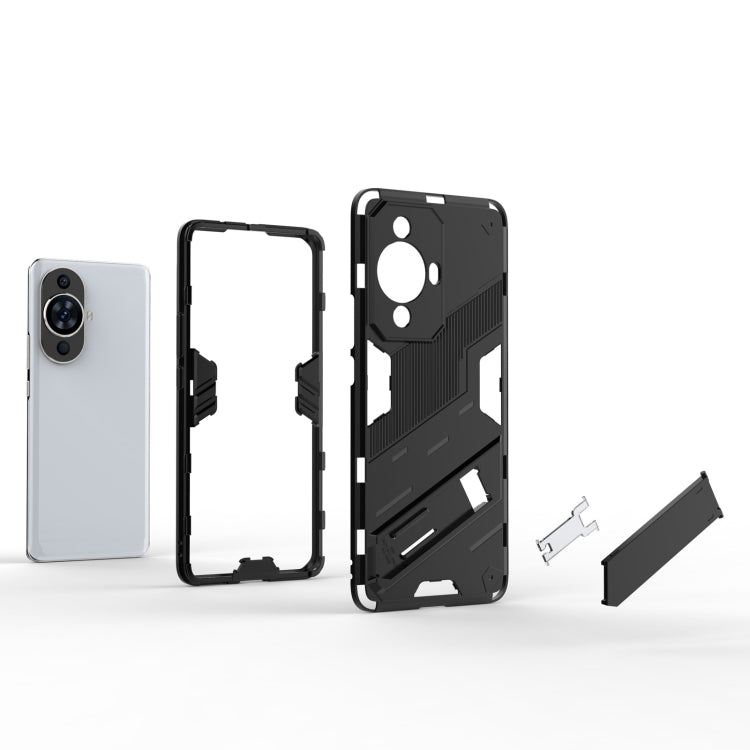 For Huawei nova 11 Pro 4G Punk Armor 2 in 1 PC + TPU Phone Case with Holder(Grey) - Huawei Cases by buy2fix | Online Shopping UK | buy2fix